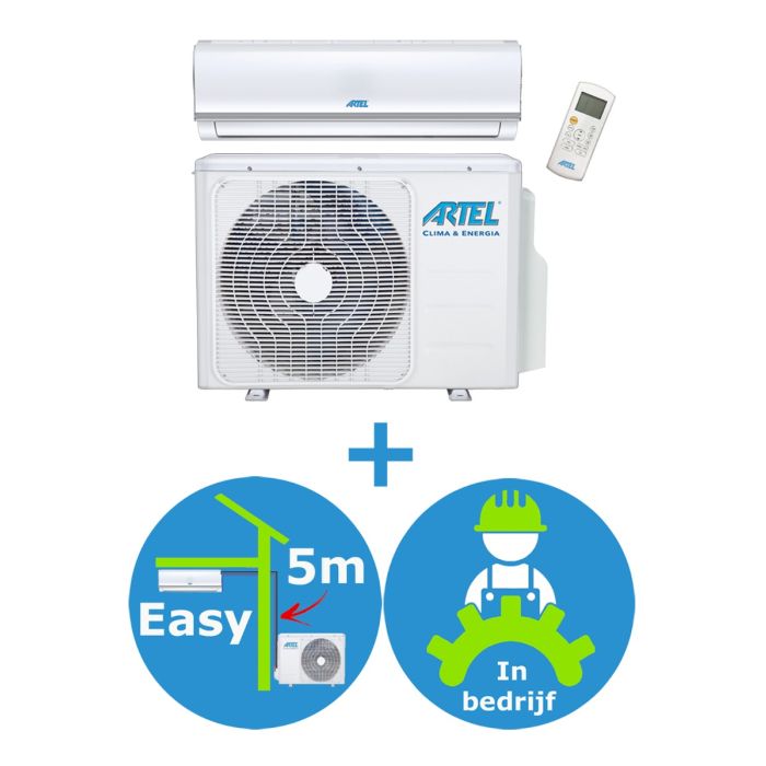 Airco Split 1x (3.6kw/12000BTU) + 5m + inbedrijfstelling main product photo